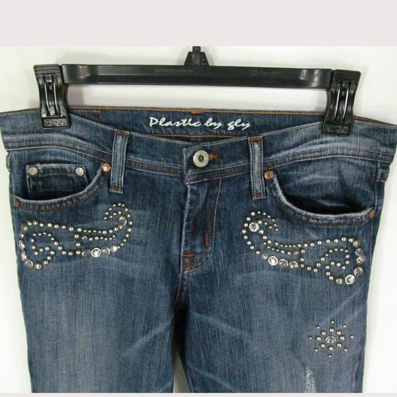 Plastic by Gly Jeans Size 7 Distressed - Picture 2 of 6
